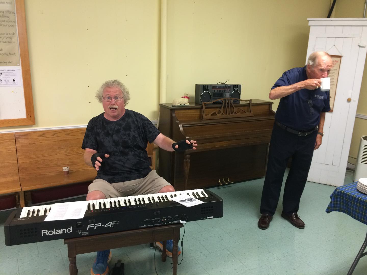 Cafe Church at St. Luke's on Sunday, July 28th, 2024. Cafe Church is celebrating 1 year in our parish!